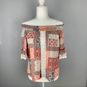 Anthropologie Skies Are Blue Off The Shoulder Top